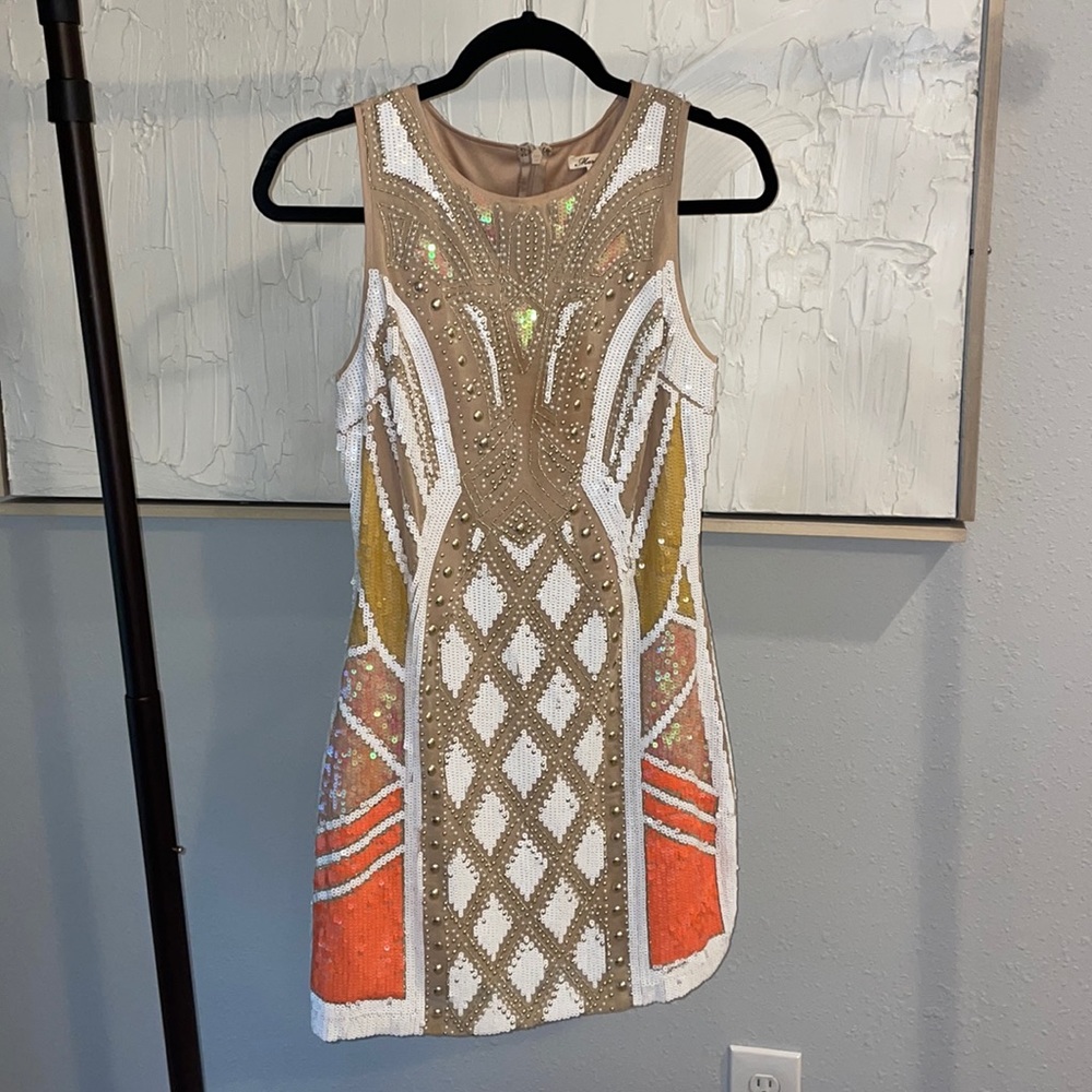 Multi-colored Beaded Cocktail dress, lightly worn, size small
